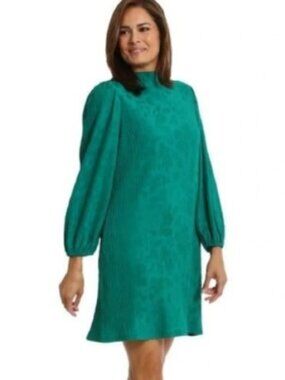 Emerald Green Shift Dress with unique textured finish